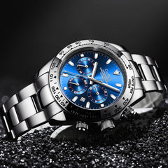 Relógio Cadisen Masculino Cronógrafo Mecânico Automático Vantor Ignition azul 6