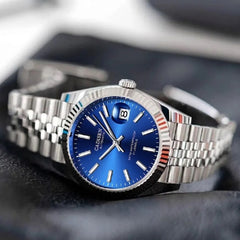 Relógio Cadisen Masculino Mecânico Automático com Fundo Azul Essenza Notturno 4