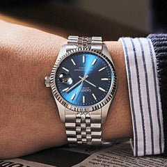 Relógio Cadisen Masculino Mecânico Automático com Fundo Azul Essenza Notturno 2