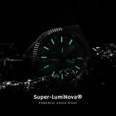 Relógio Cadisen Masculino Preto Mecânico Automático Essenza Ombra com lumen super-luminova