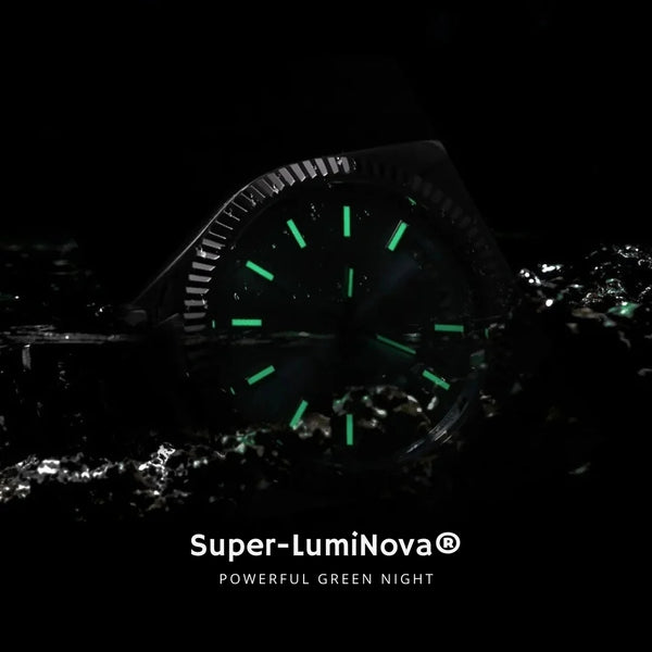 Relógio Cadisen Masculino Preto Mecânico Automático Essenza Ombra com lumen super-luminova