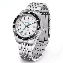 Relógio Masculino Automático Branco Cadisen Triton Alabaster 1