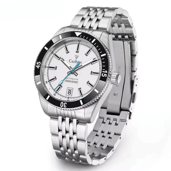 Relógio Masculino Automático Branco Cadisen Triton Alabaster 1