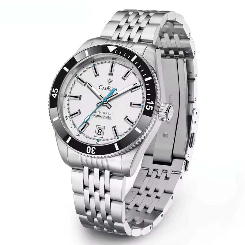 Relógio Masculino Automático Branco Cadisen Triton Alabaster 1