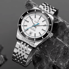 Relógio Masculino Automático Branco Cadisen Triton Alabaster 8