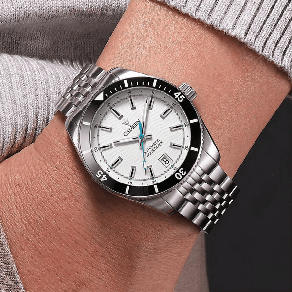 Relógio Masculino Automático Branco Cadisen Triton Alabaster 2
