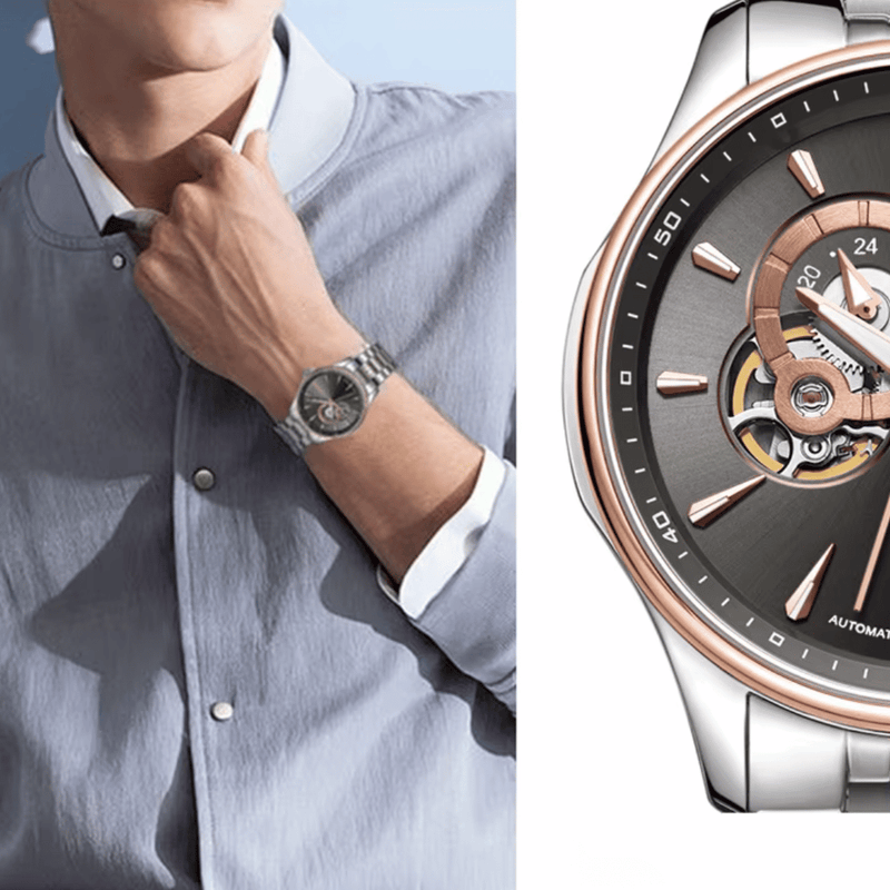 Relógio Masculino Automático Preto Cadisen Altair Basalt 8