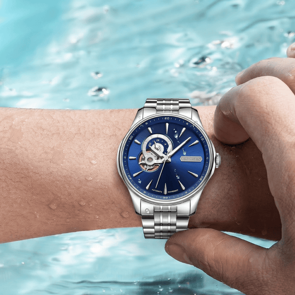 Relógio Masculino Automático Azul Cadisen Altair Harbor 9