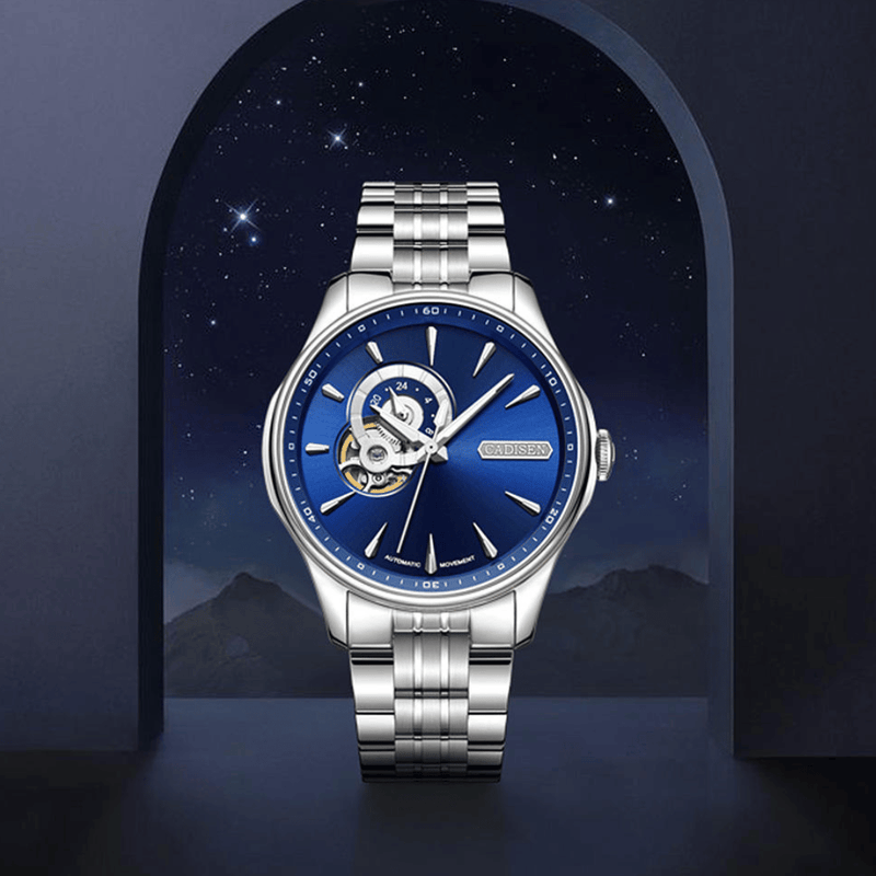 Relógio Masculino Automático Azul Cadisen Altair Harbor 10