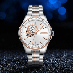 Relógio Masculino Automático Branco Cadisen Altair Porcelain 6