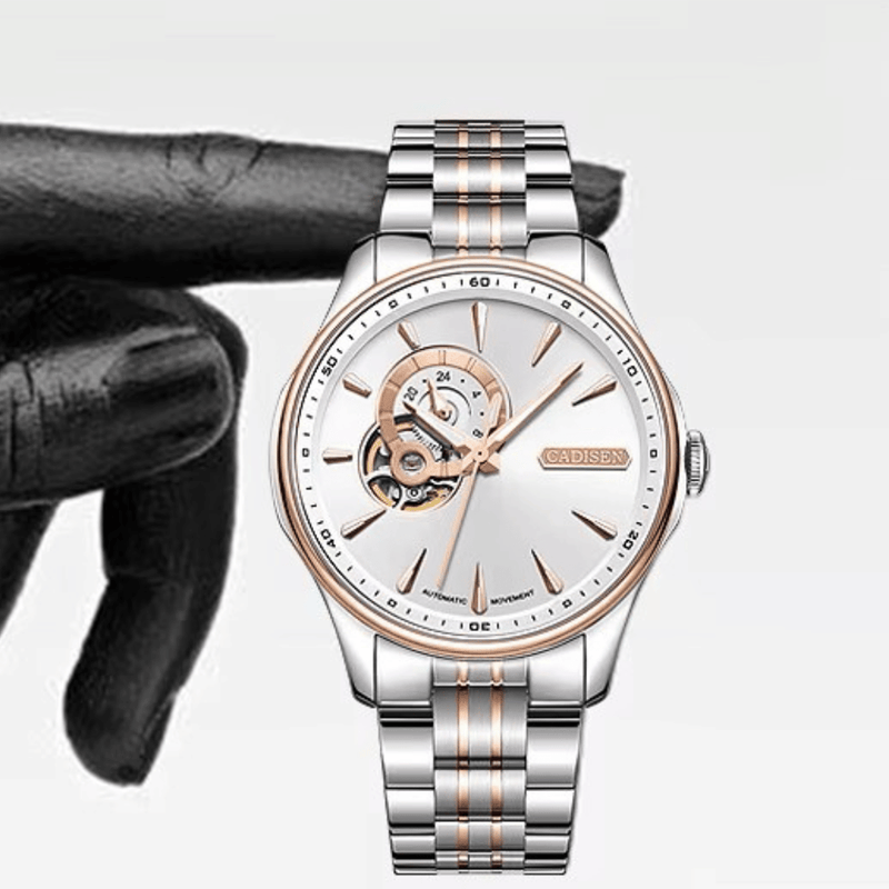 Relógio Masculino Automático Branco Cadisen Altair Porcelain 10
