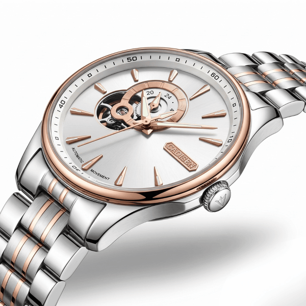 Relógio Masculino Automático Branco Cadisen Altair Porcelain 4