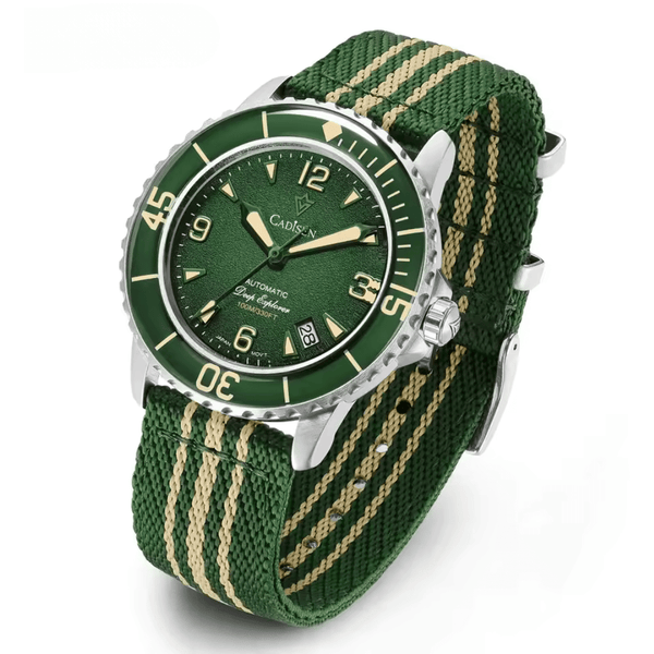 Relógio Masculino Automático Verde Cadisen Deep Presence Forest 1