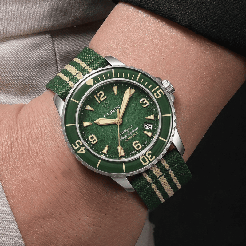 Relógio Masculino Automático Verde Cadisen Deep Presence Forest 2