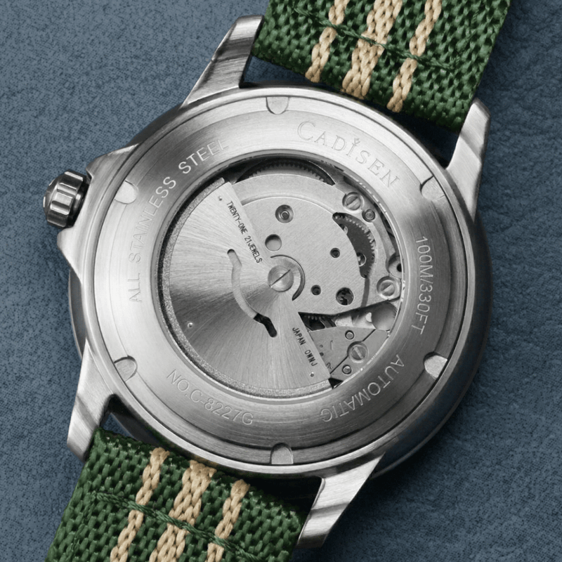Relógio Masculino Automático Verde Cadisen Deep Presence Forest 3