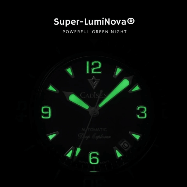 Relógio Masculino Automático Verde Cadisen Deep Presence Forest 5