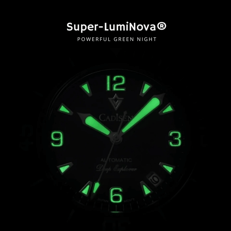 Relógio Masculino Automático Verde Cadisen Deep Presence Forest 5