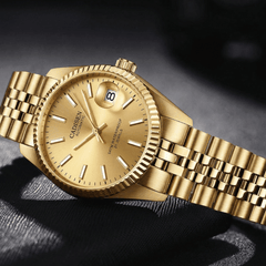 Relógio Masculino Automático Dourado Cadisen Essenza Gold 7