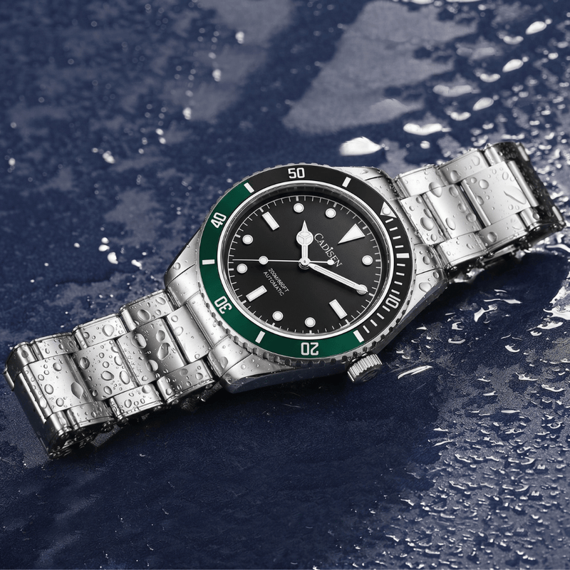 Relógio Masculino Automático Cadisen Marchrono Emerald Preto e Verde 4