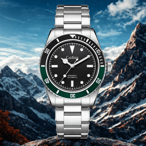 Relógio Masculino Automático Cadisen Marchrono Emerald Preto e Verde 5