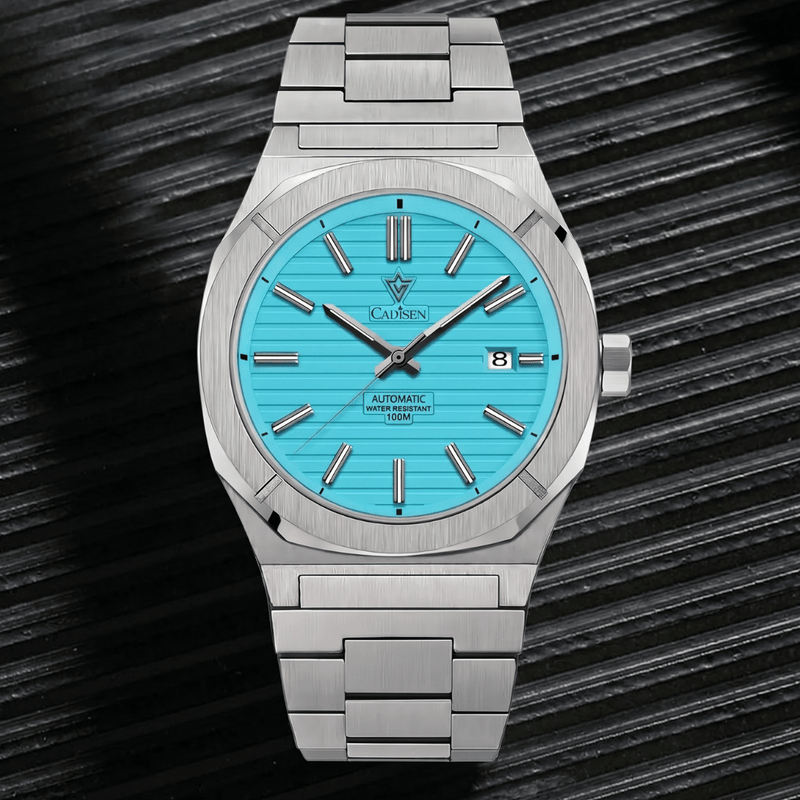 Relógio Masculino Automático Azul Turquesa Cadisen Orbitron Skyfall 4