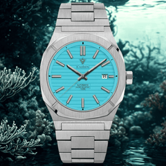 Relógio Masculino Automático Azul Turquesa Cadisen Orbitron Skyfall 5