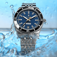 Relógio Masculino Automático Azul Cadisen Triton Bluewater 7