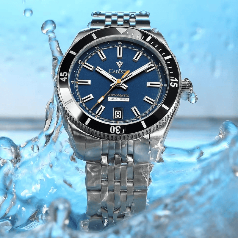 Relógio Masculino Automático Azul Cadisen Triton Bluewater 7