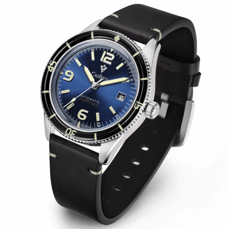 Relógio Masculino Automático Azul Cadisen Vanguard Atlantic 1