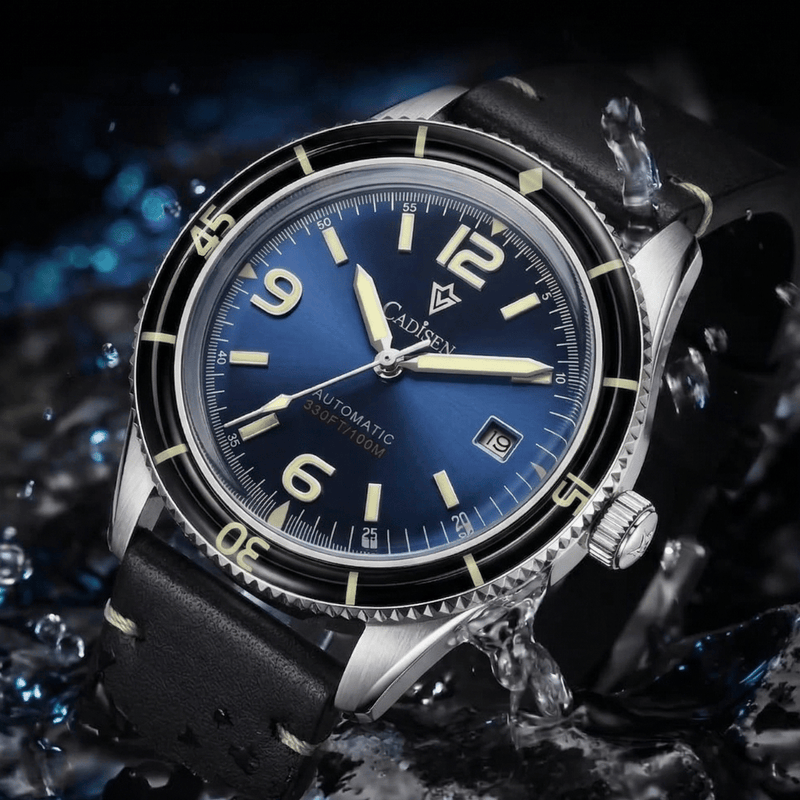 Relógio Masculino Automático Azul Cadisen Vanguard Atlantic 8