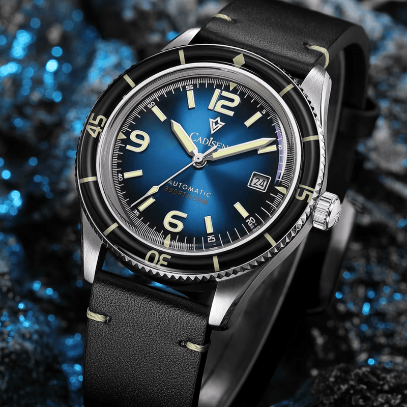 Relógio Masculino Automático Azul Cadisen Vanguard Atlantic 10