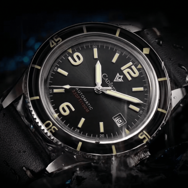 Relógio Masculino Automático Preto Cadisen Vanguard Onyx 9