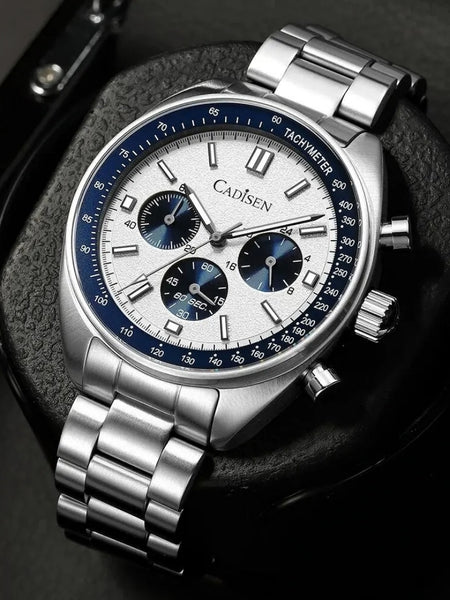 Relógio Cadisen Quartzo Cronógrafo Le Mans Glacier White branco 1