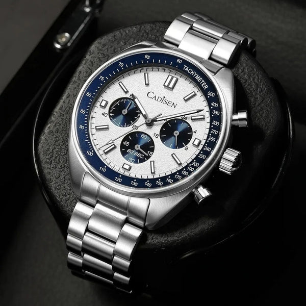 Relógio Cadisen Quartzo Cronógrafo Le Mans Glacier White branco 1