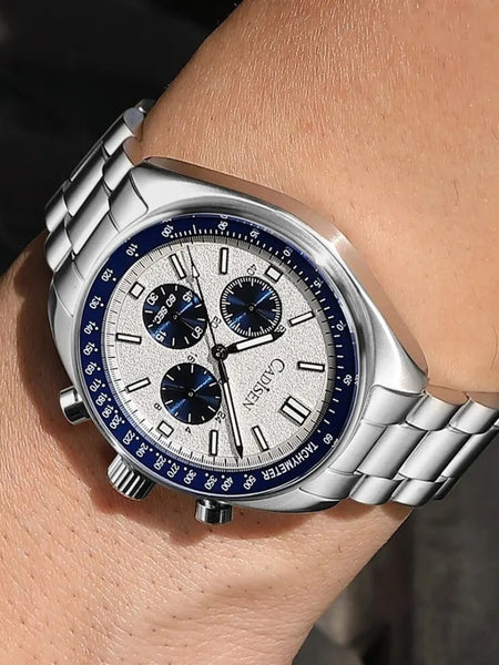Relógio Cadisen Quartzo Cronógrafo Le Mans Glacier White branco 3