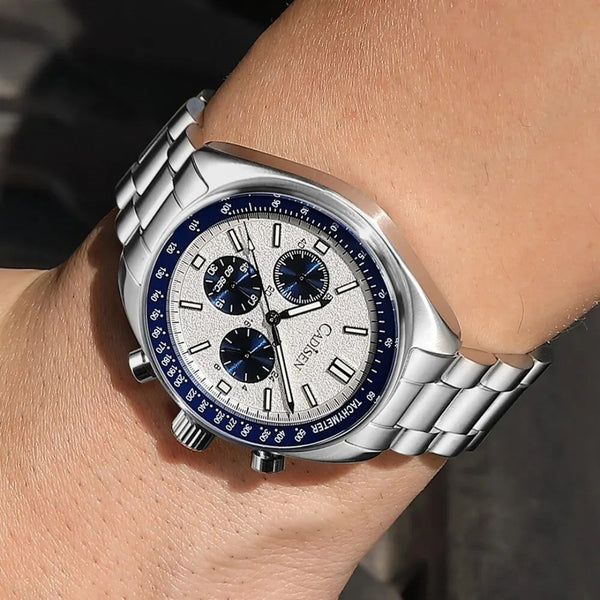 Relógio Cadisen Quartzo Cronógrafo Le Mans Glacier White branco 3