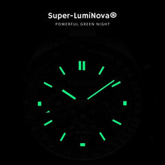 Relógio Quartzo Cronógrafo Le Mans Phantom Black preto com lumen super-luminova