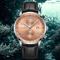 Relógio Quartzo Masculino Laranja Cadisen Aurelis Cameo 10