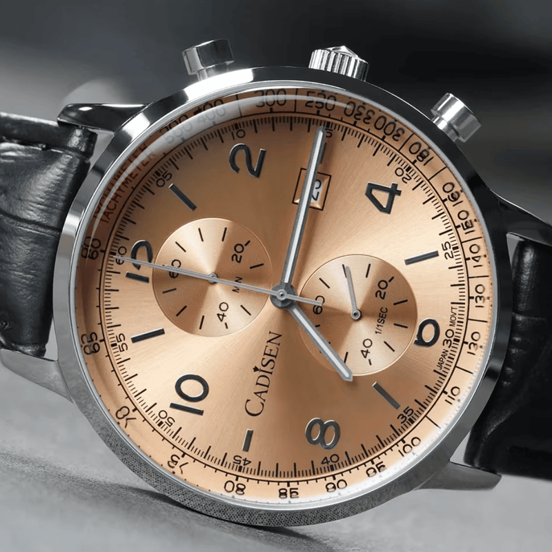 Relógio Quartzo Masculino Laranja Cadisen Aurelis Cameo 8