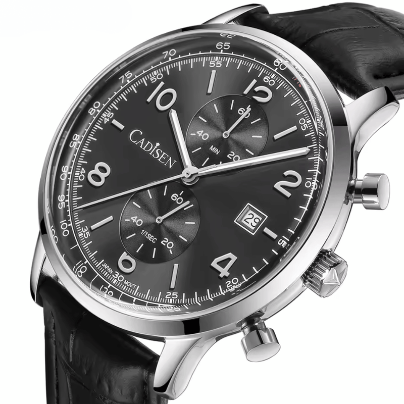 Relógio Quartzo Masculino Preto Cadisen Aurelis Raven 6