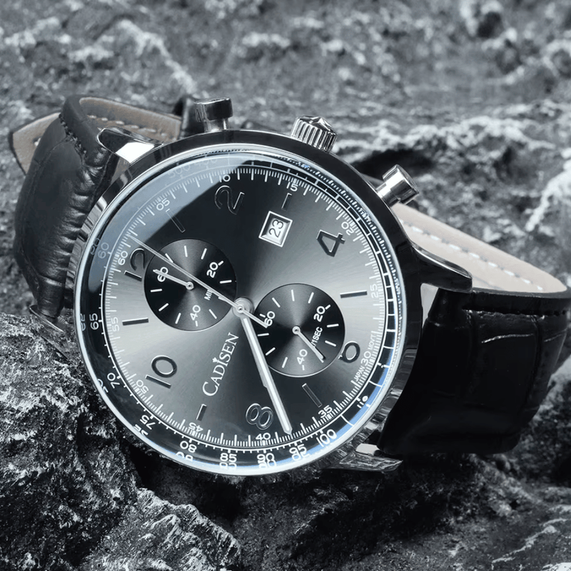 Relógio Quartzo Masculino Preto Cadisen Aurelis Raven 12